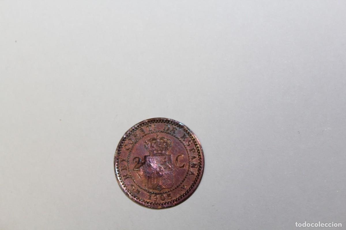 Monedas de Espa&ntilde;a: 2 CENTIMOS de 1905 SMV *05 XC 71 ESPA&Ntilde;A en BC+ - Foto 2