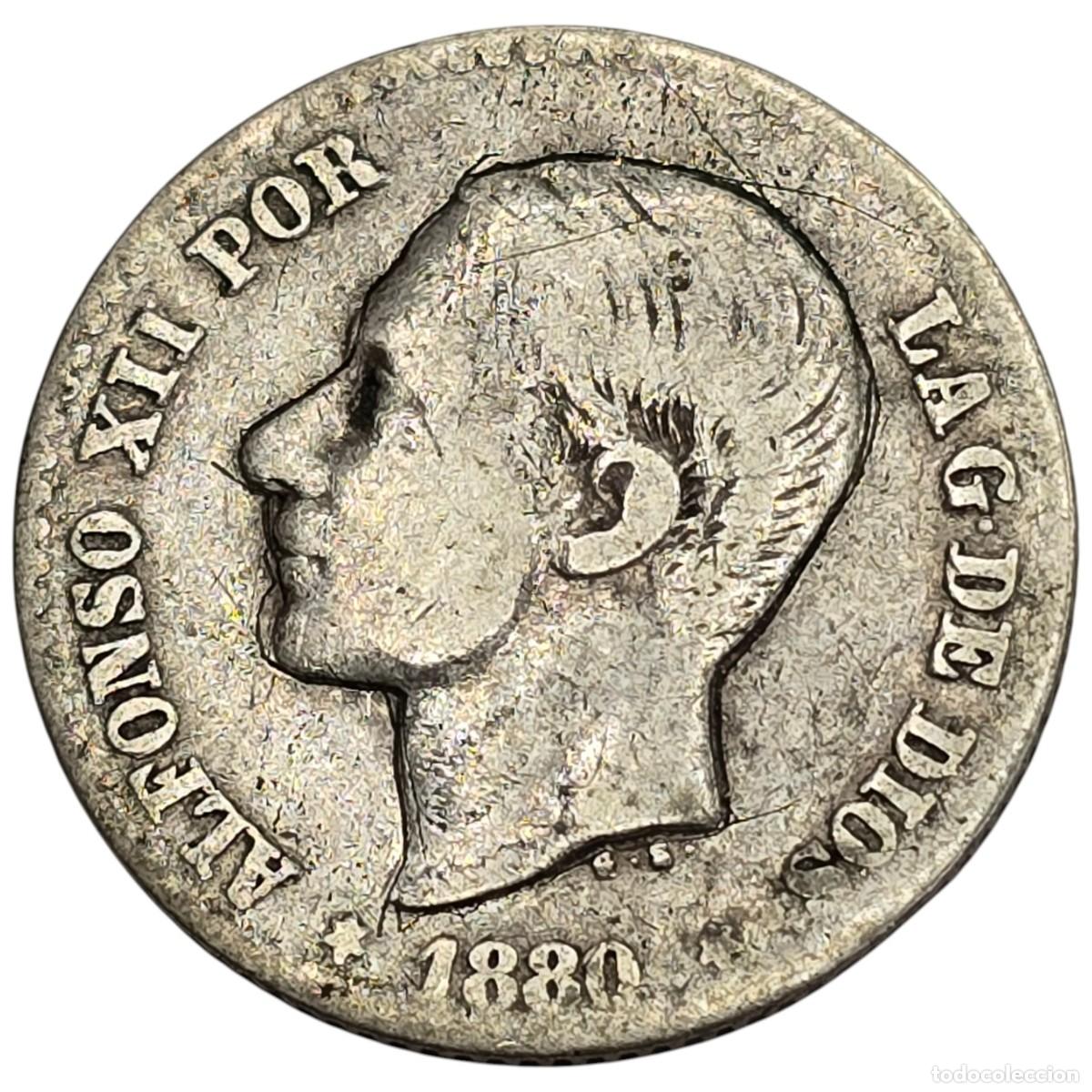 Monedas de Espa&ntilde;a: ESPA&Ntilde;A. ALFONSO XII. 50 CENTIMOS. MSM. 1880. - Foto 1