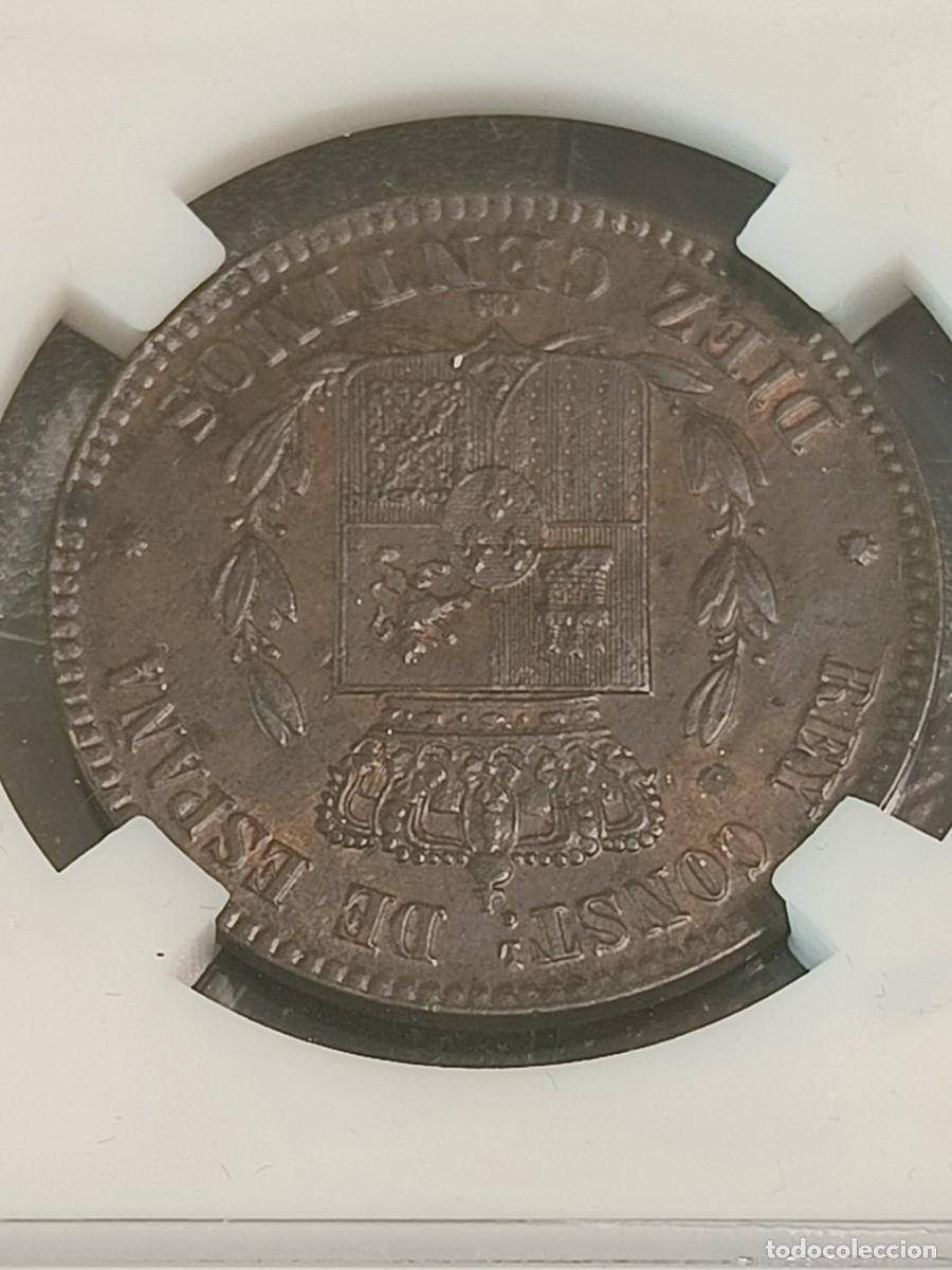 Monedas de Espa&ntilde;a: Alfonso XII - 10 C&eacute;ntimos Cobre a&ntilde;o 1878. - Foto 4