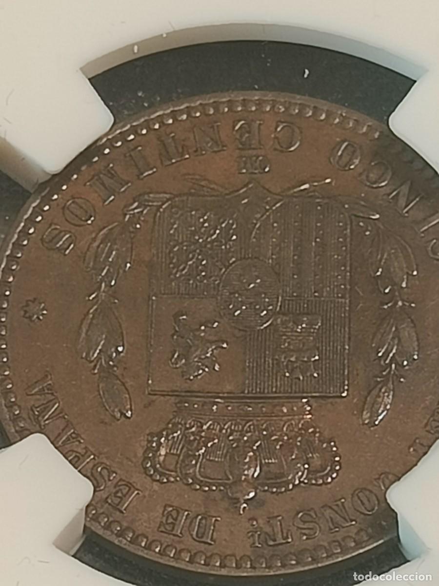 Monedas de Espa&ntilde;a: Alfonso XII - 5 C&eacute;ntimos Cobre a&ntilde;o 1877. - Foto 5