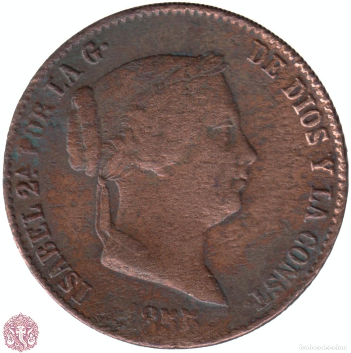 Monedas de Espa&ntilde;a: ESPA&Ntilde;A 25 C&eacute;ntimos 1855 Isabel II KM#615 - Foto 1