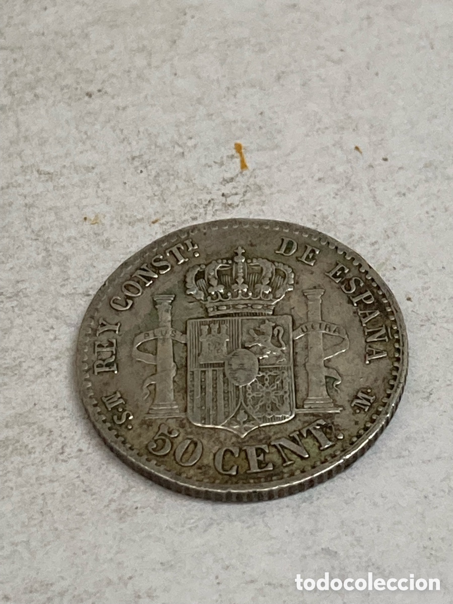 Monedas de Espa&ntilde;a: Moneda de 50 c&eacute;ntimos 1880 L59 - Foto 2