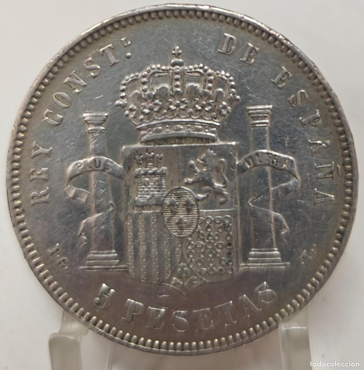 Monedas de Espa&ntilde;a: 5 pesetas de Alfonso XIII. EBC - Foto 2