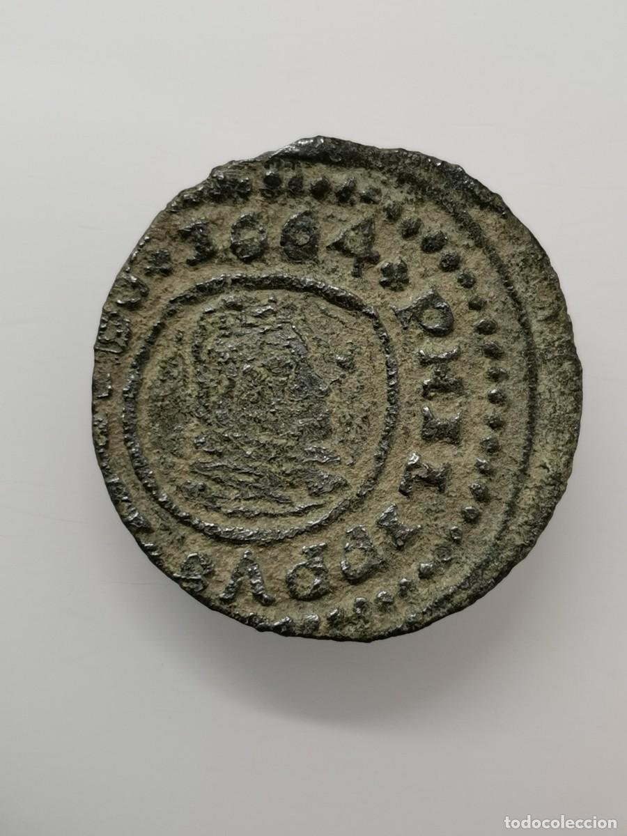 Monedas de Espa&ntilde;a: Felipe IV 16 Maraved&iacute;s 1664 TRUJILLO - Foto 2