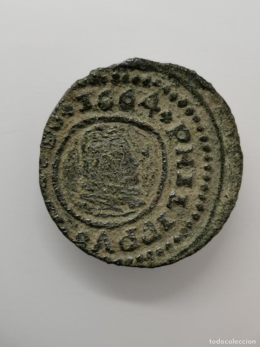 Monedas de Espa&ntilde;a: Felipe IV 16 Maraved&iacute;s 1664 TRUJILLO - Foto 4
