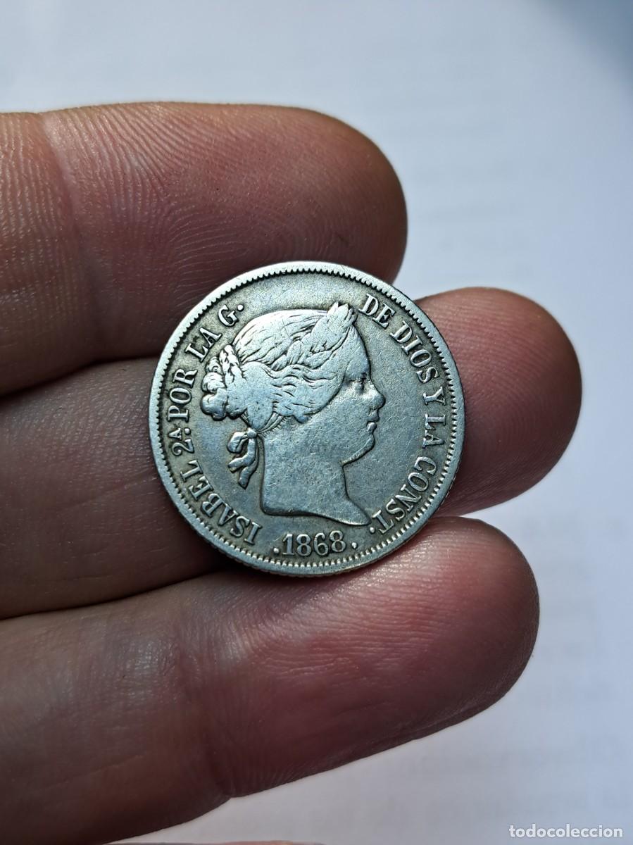Monedas de Espa&ntilde;a: NT/ ISABEL II 40 CENTIMOS 1868 *18 *68 MADRID (E758) - Foto 2