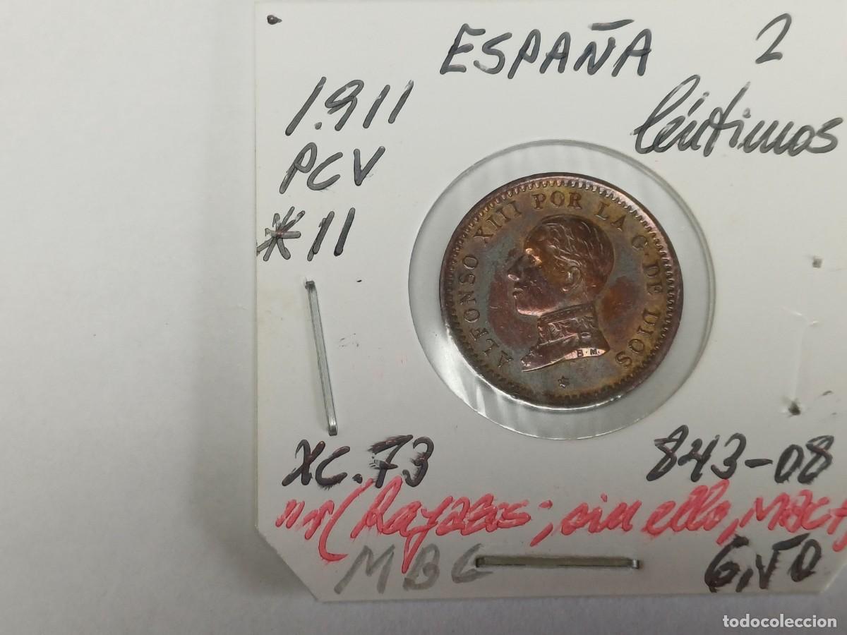 Monedas de Espa&ntilde;a: 2 CENTIMOS de 1911 PCV *11 XC 73 ESPA&Ntilde;A en MBC - Foto 1