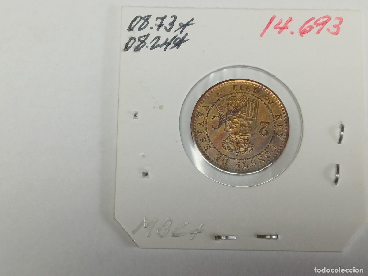 Monedas de Espa&ntilde;a: 2 CENTIMOS de 1911 PCV *11 XC 73 ESPA&Ntilde;A en MBC - Foto 2