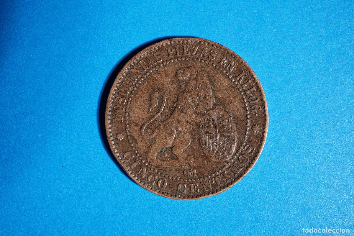 Monedas de Espa&ntilde;a: Moneda de Espa&ntilde;a &ndash; 5 C&eacute;ntimos &ndash; 1870 - Foto 1