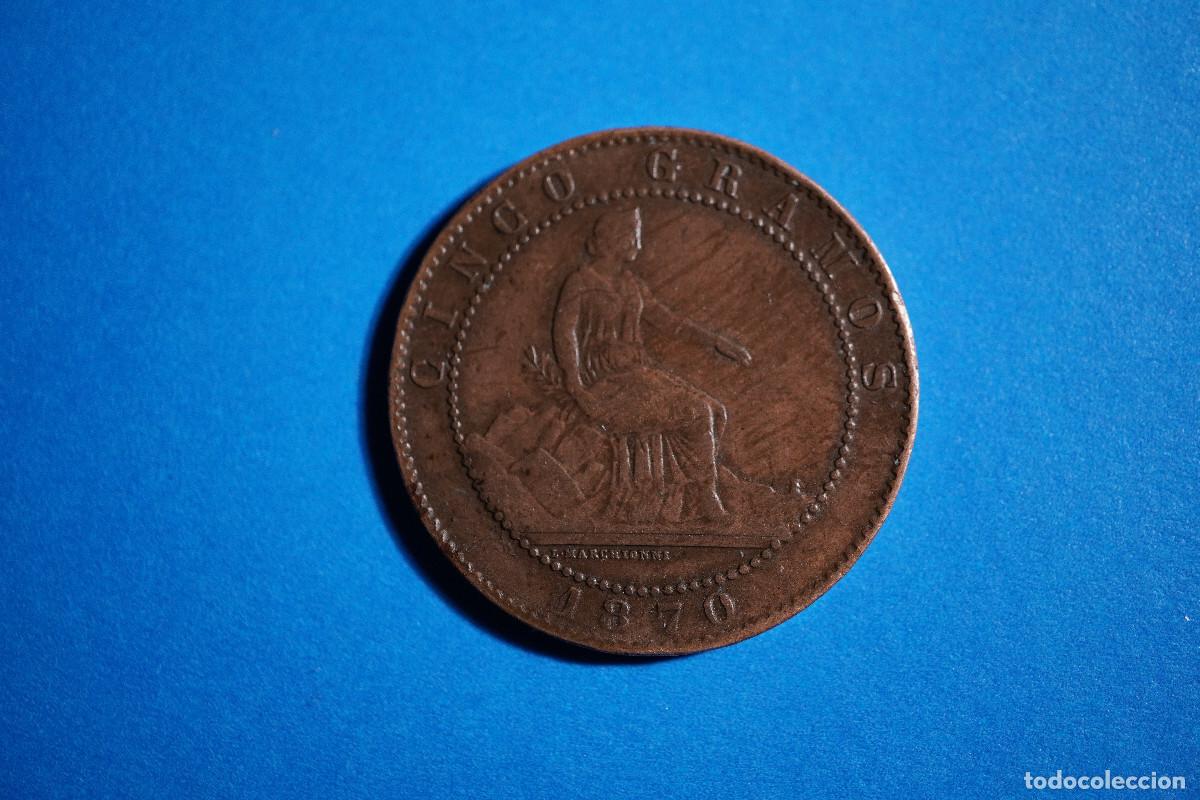 Monedas de Espa&ntilde;a: Moneda de Espa&ntilde;a &ndash; 5 C&eacute;ntimos &ndash; 1870 - Foto 3