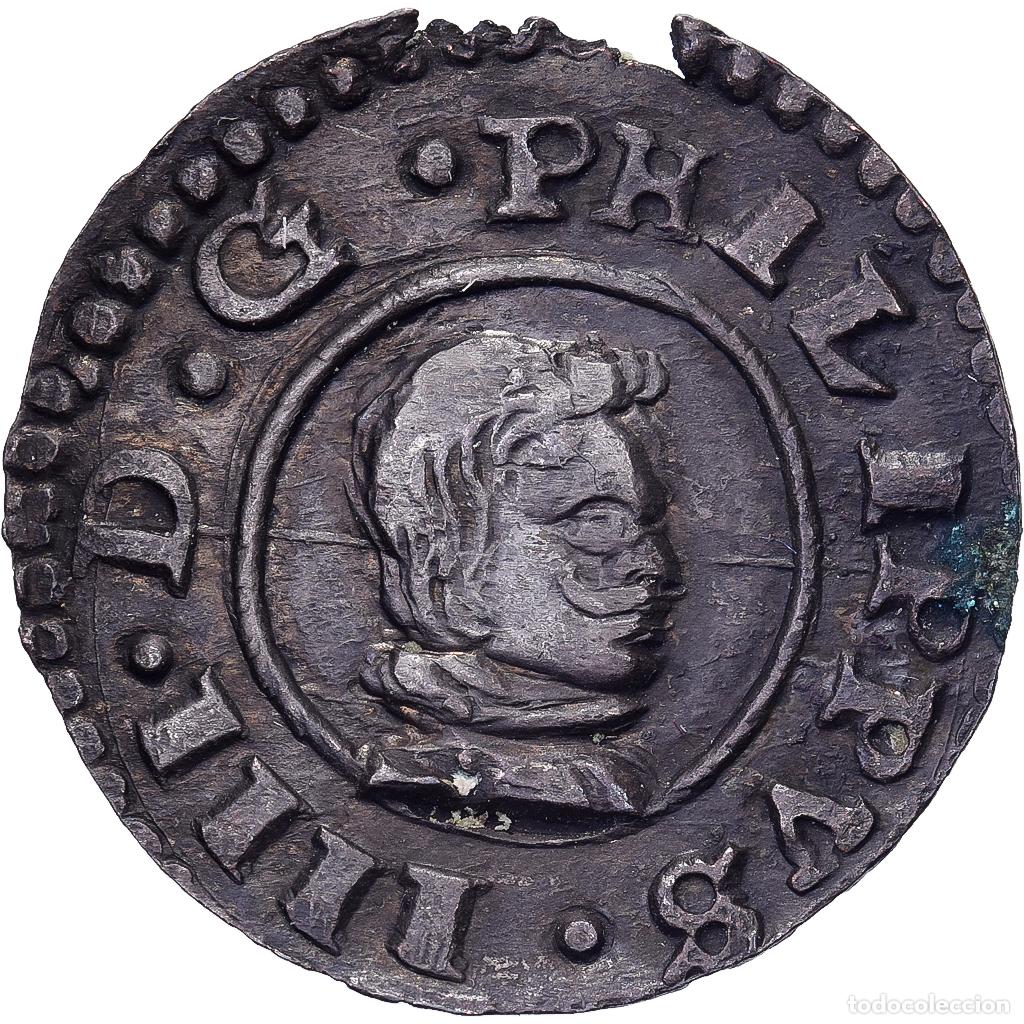 Coins of Spain: [#1507683] Espa&ntilde;a, Philip IV, 8 Maravedis, 1661, Seville, Vell&oacute;n, MBC+