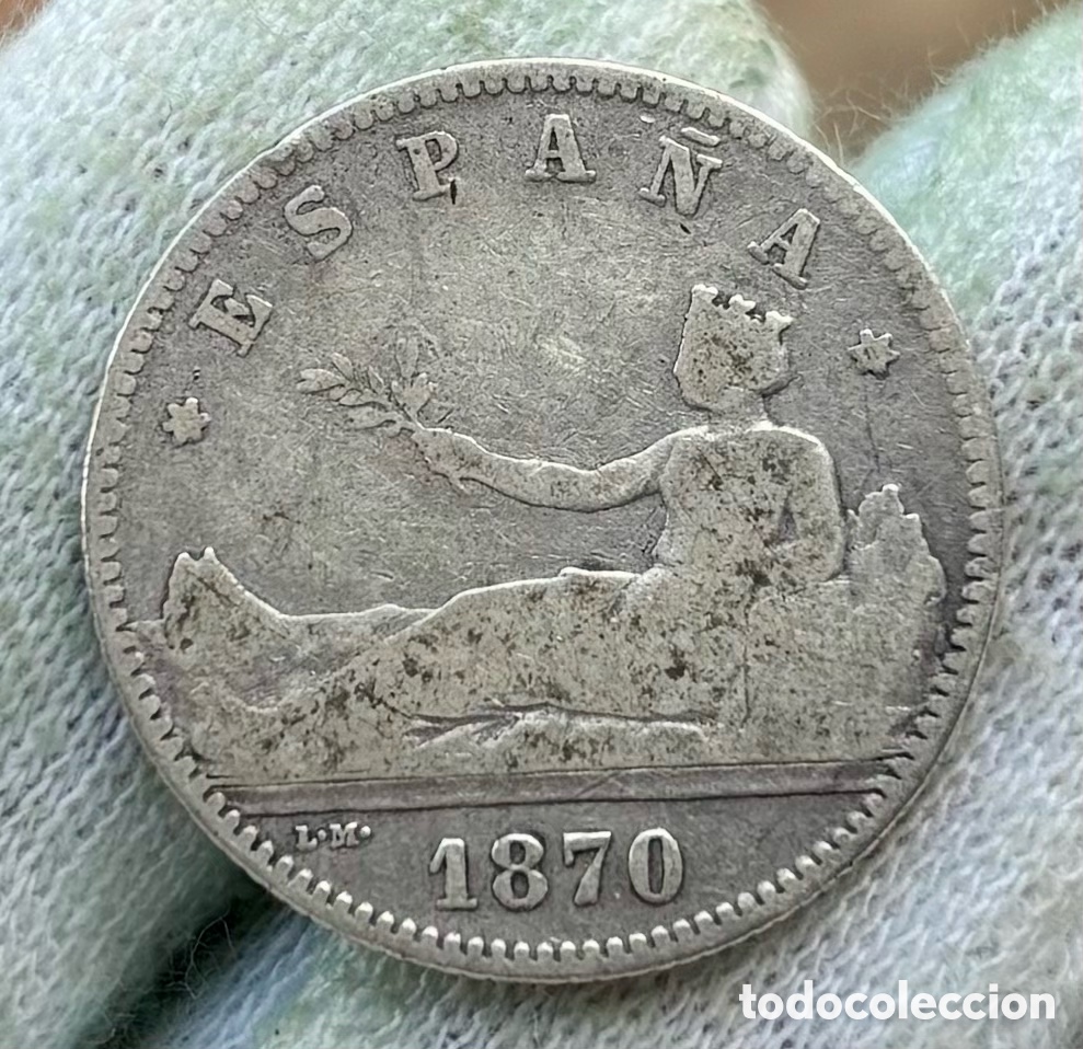 Monedas de Espa&ntilde;a: Moneda PLATA 1 Peseta 1870 Espa&ntilde;a - Foto 1