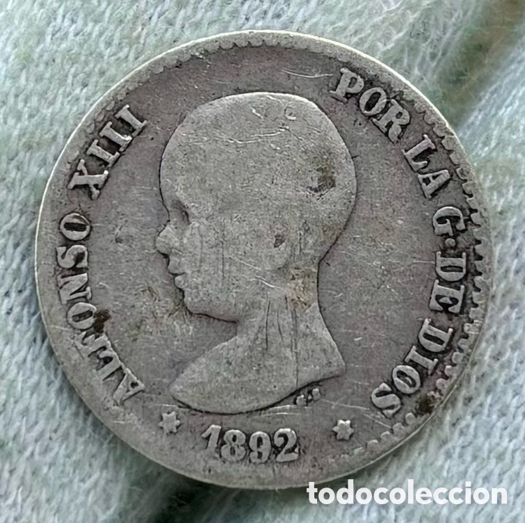 Monedas de Espa&ntilde;a: Moneda PLATA 50 Centimos 1892 ALFONSO XIII - Foto 3