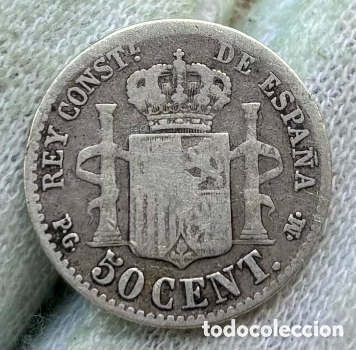 Monedas de Espa&ntilde;a: Moneda PLATA 50 Centimos 1892 ALFONSO XIII - Foto 4