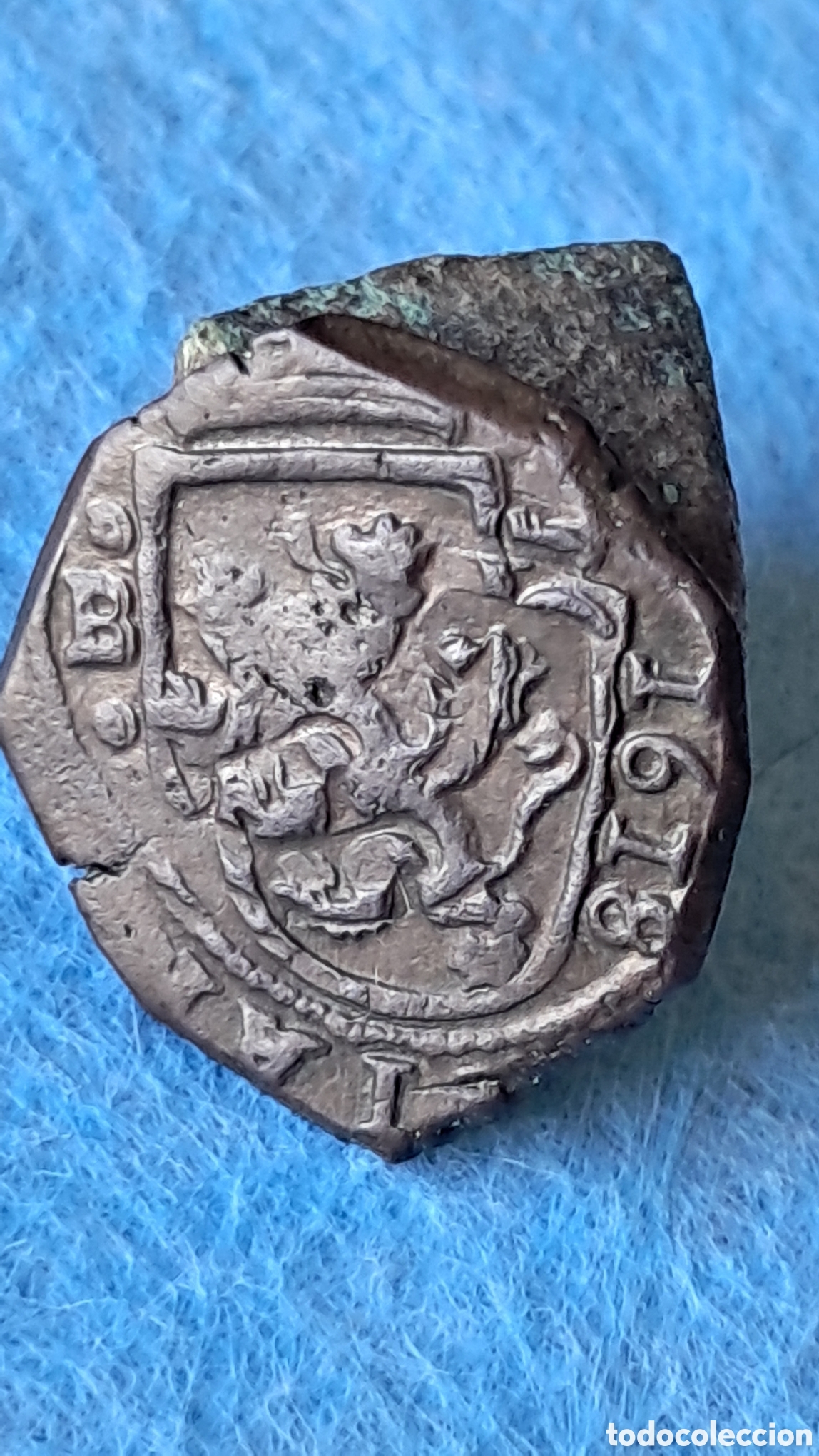 Monedas de Espa&ntilde;a: Felipe III 1618 error 9 MARAVEDIS marca 9 Burgos - Foto 2