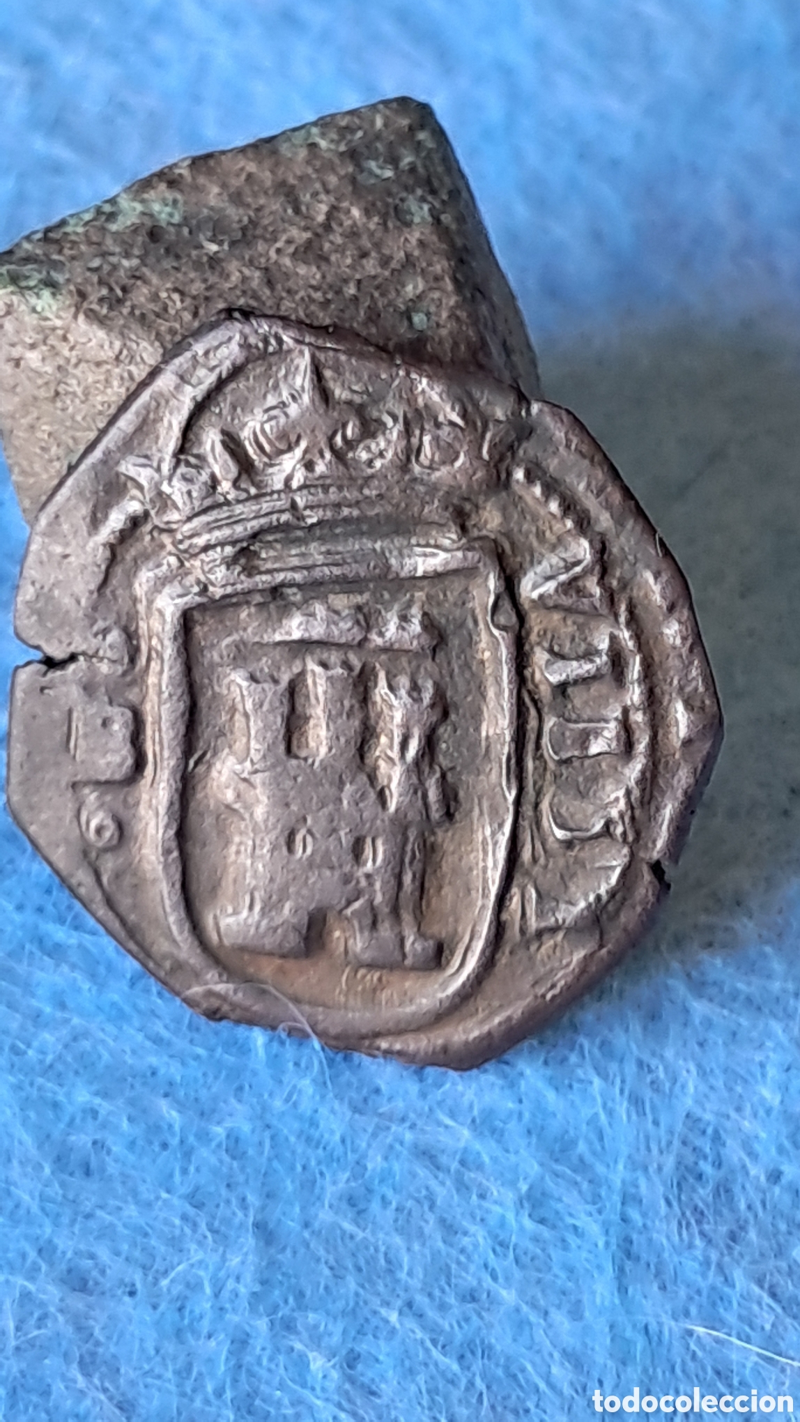 Monedas de Espa&ntilde;a: Felipe III 1618 error 9 MARAVEDIS marca 9 Burgos - Foto 1