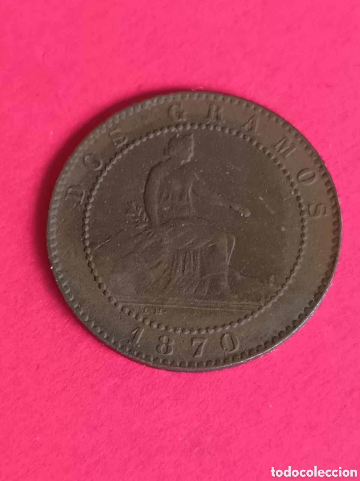 Monedas de Espa&ntilde;a: GOBIERNO PROVISIONAL. 2 C&Eacute;NTIMOS DE 1870. EBC+. - Foto 2