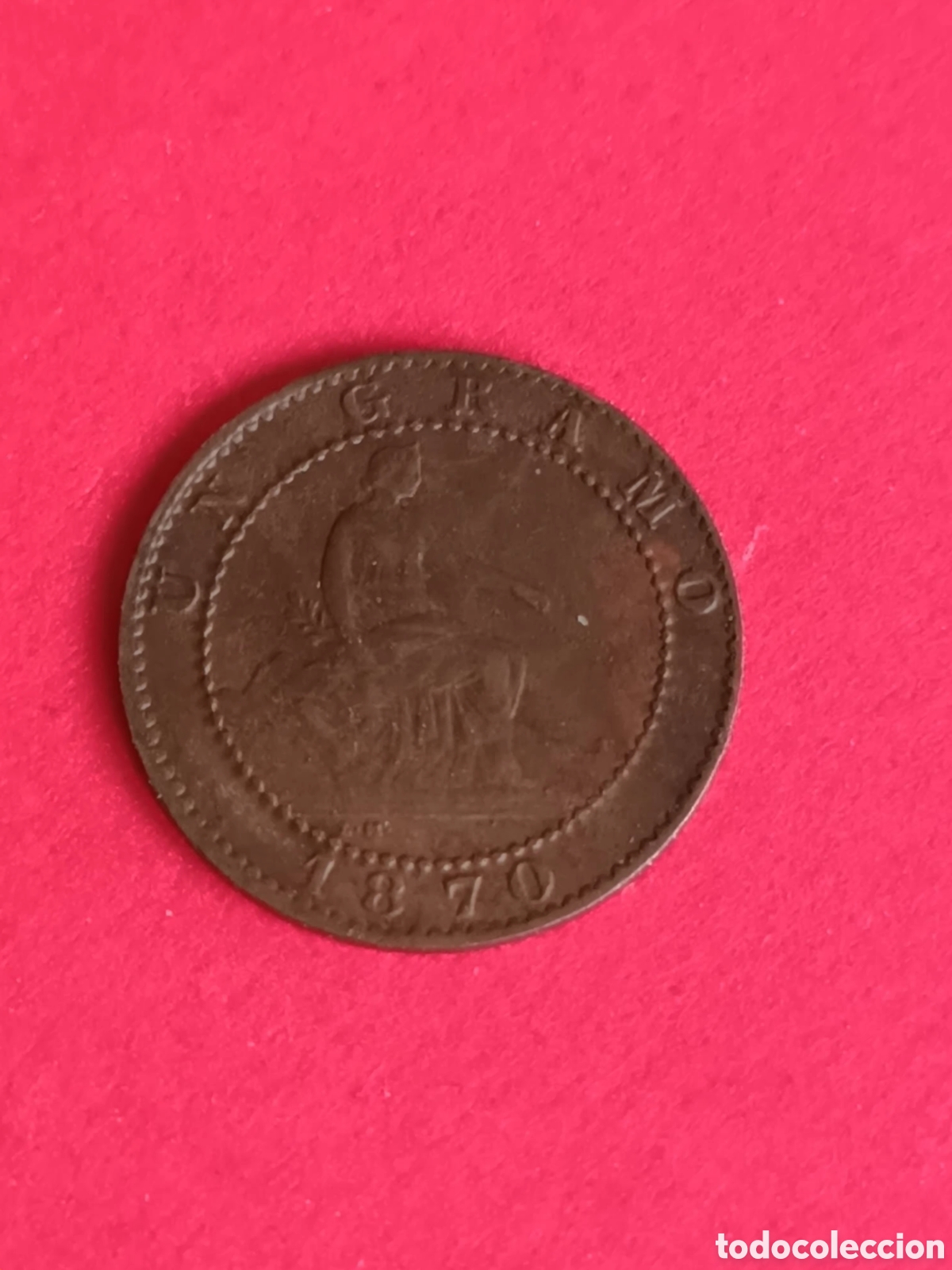 Monedas de Espa&ntilde;a: GOBIERNO PROVISIONAL. 1 C&Eacute;NTIMO DE 1870. EBC+. - Foto 2