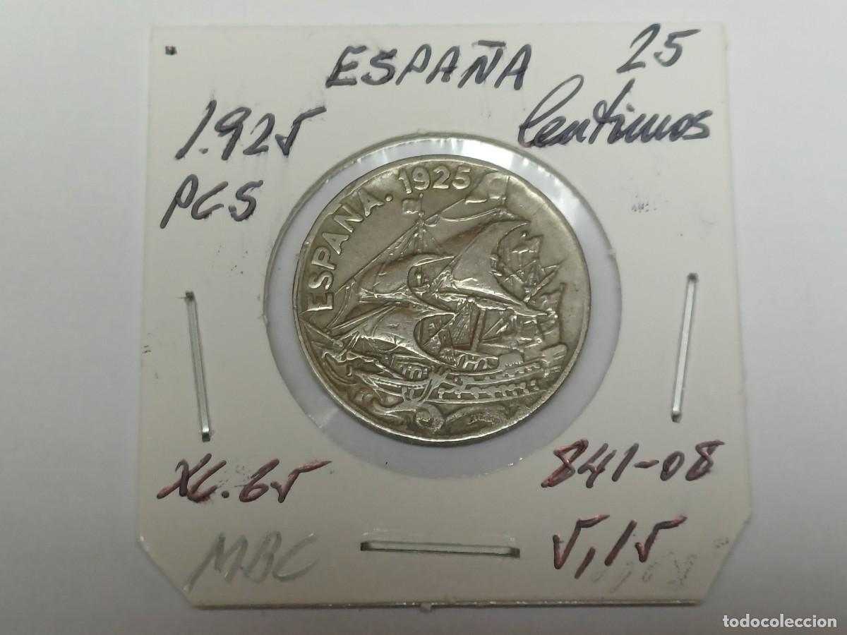 Monedas de Espa&ntilde;a: 25 CENTIMOS de PESETA del 1925 PCS XC 65 ESPA&Ntilde;A en MBC - Foto 1