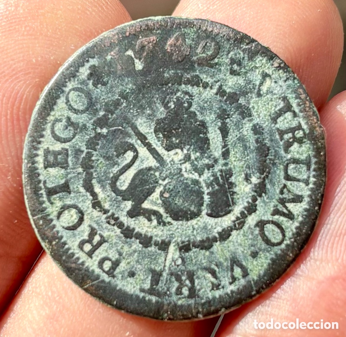 Monnaies d'Espagne: Moneda 4 Maravedis 1742 SEGOVIA. FELIPE V
