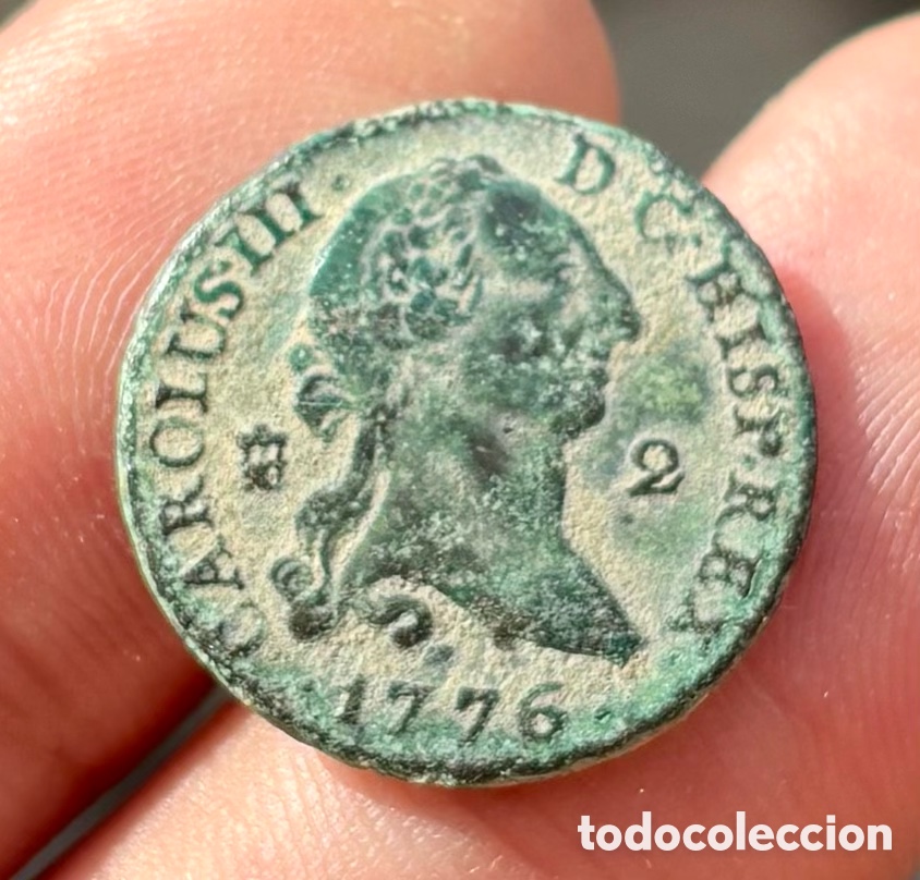 Monedas de Espa&ntilde;a: Moneda 2 Maravedis 1776 SEGOVIA. CARLOS III - Foto 3