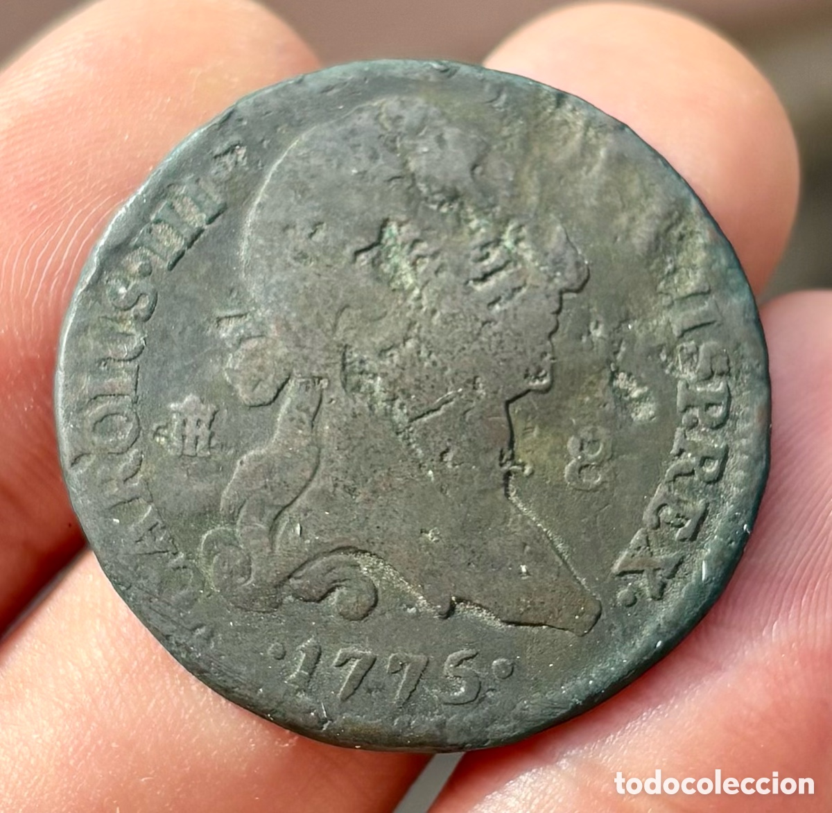 M&uuml;nzen von Spanien: Moneda 8 Maravedis 1775 SEGOVIA . CARLOS III