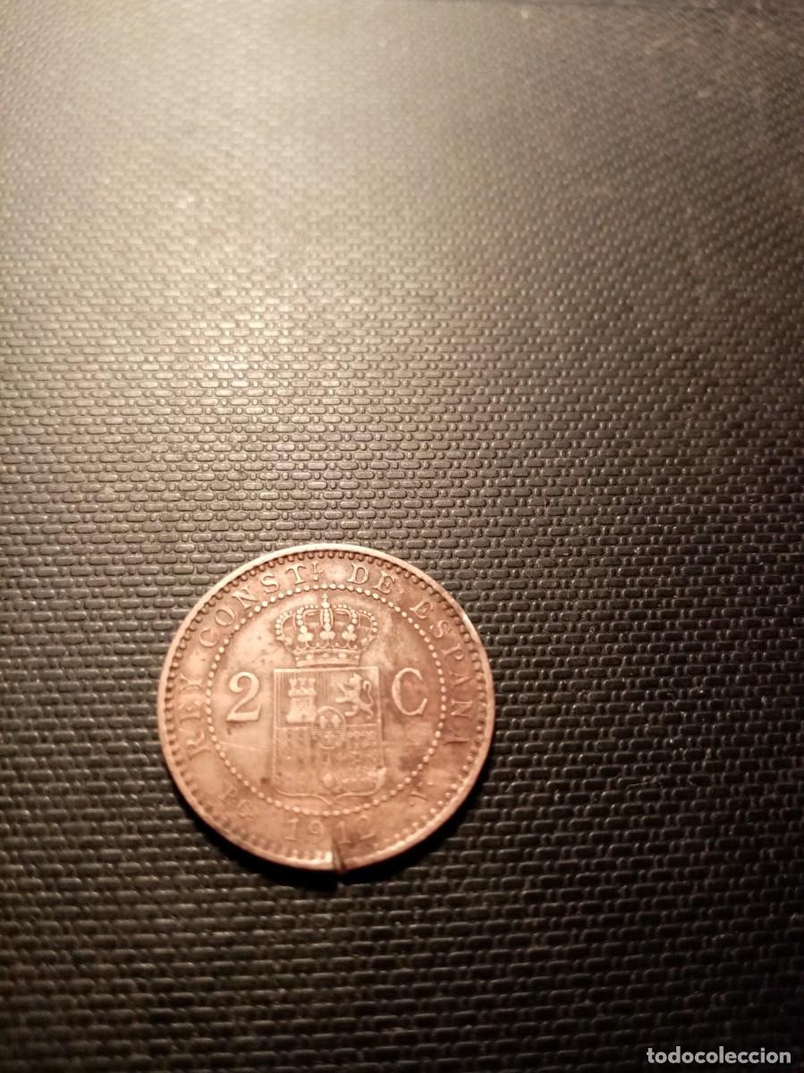 Monedas de Espa&ntilde;a: MONEDA DE 2 CENTIMOS ALFONSO XIII A&Ntilde;O 1912 - Foto 2