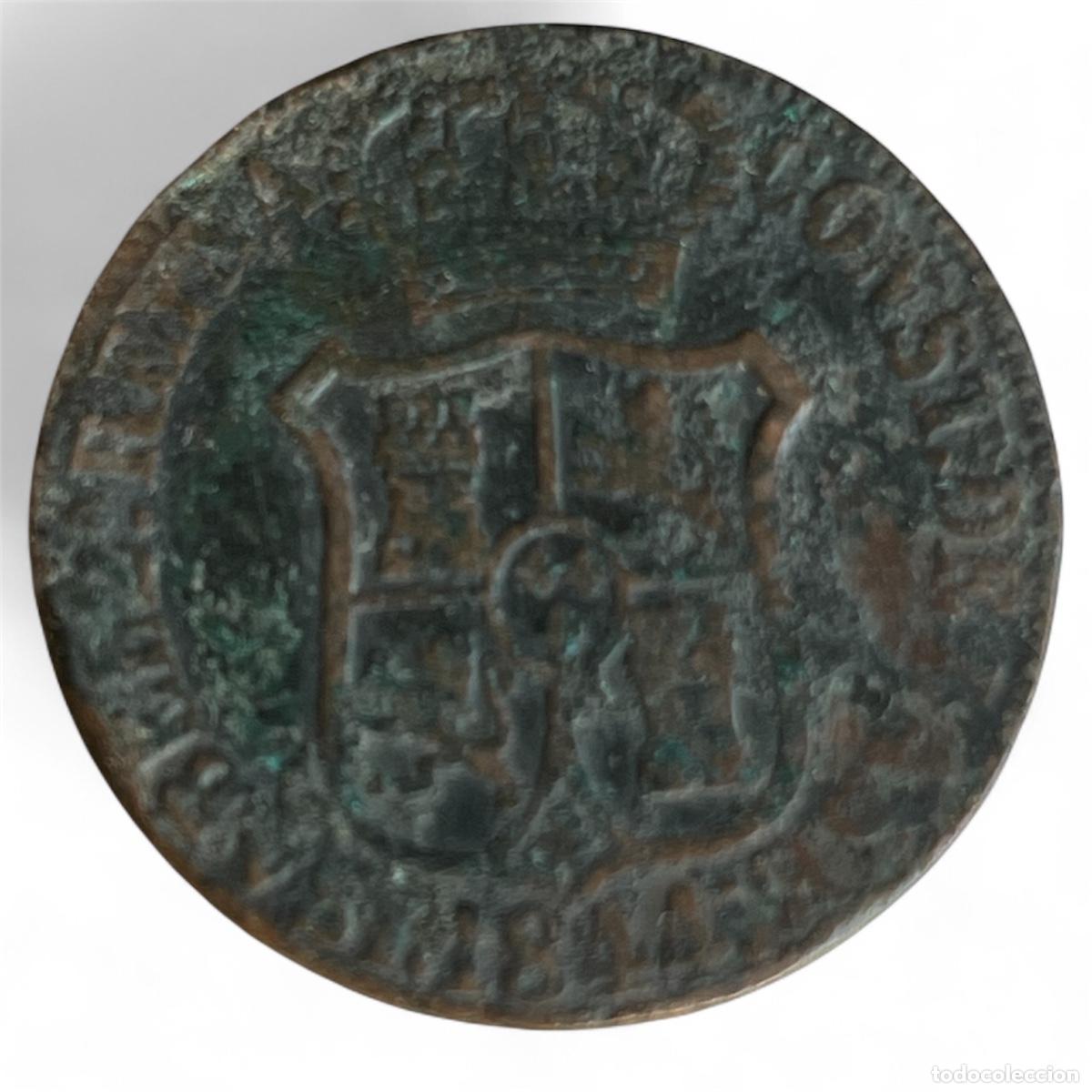 Monedas de Espa&ntilde;a: MONEDA. CATALU&Ntilde;A ISABEL II. 6 CUARTOS 1844 - Foto 2