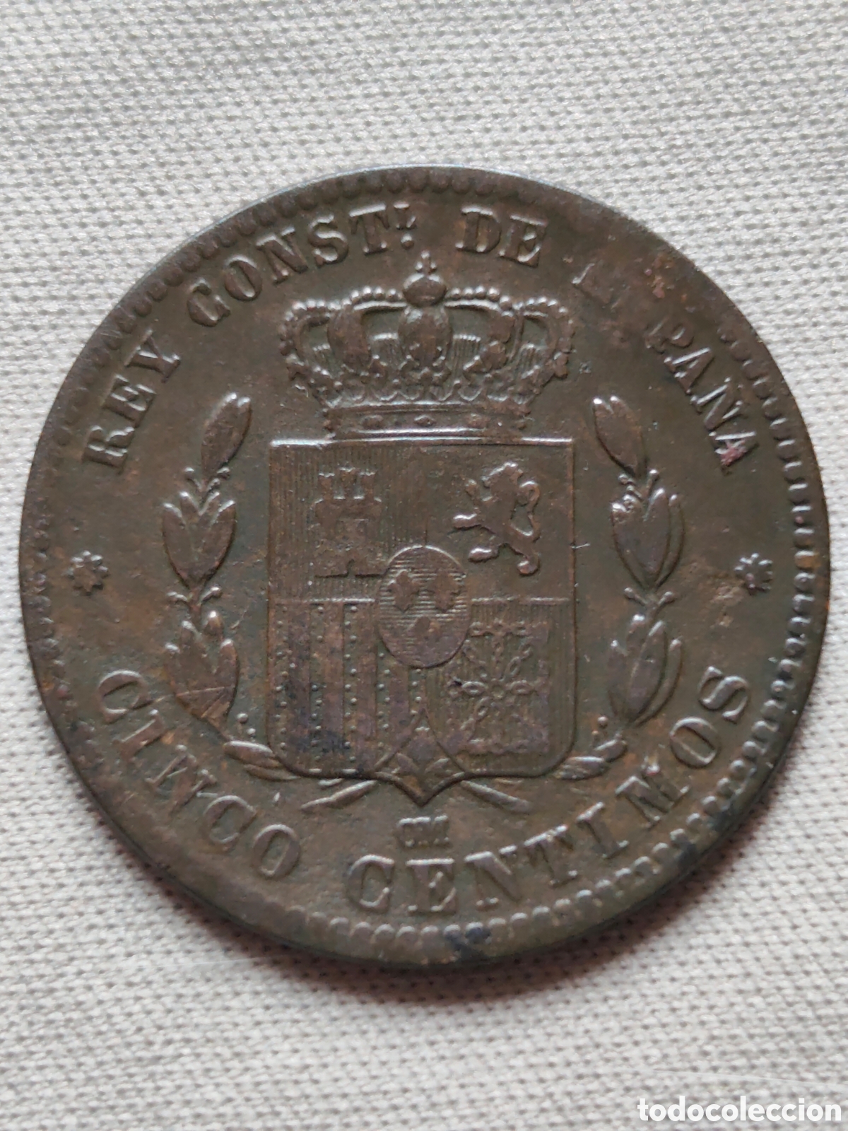 Monedas de Espa&ntilde;a: 5 centimos 1879, Alfonso XII - Foto 2