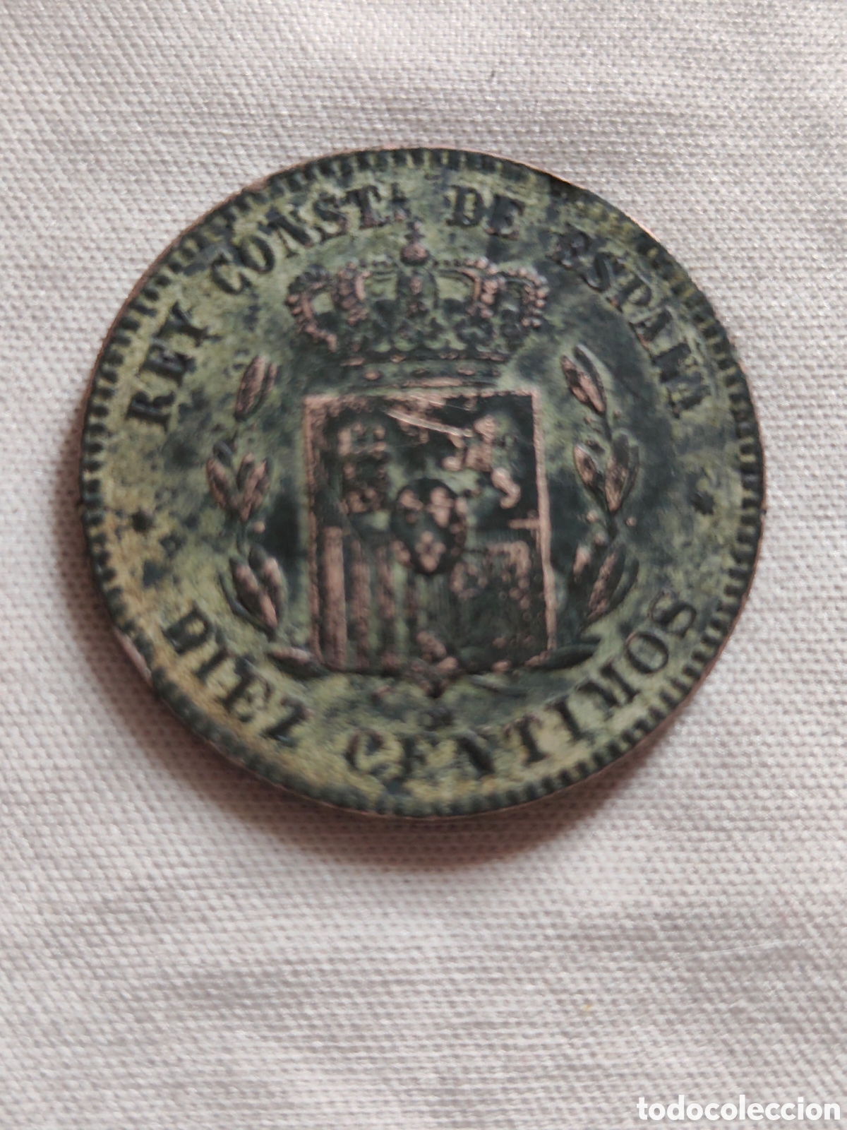 Monedas de Espa&ntilde;a: 10 c&eacute;ntimos 1877, Alfonso XII - Foto 2