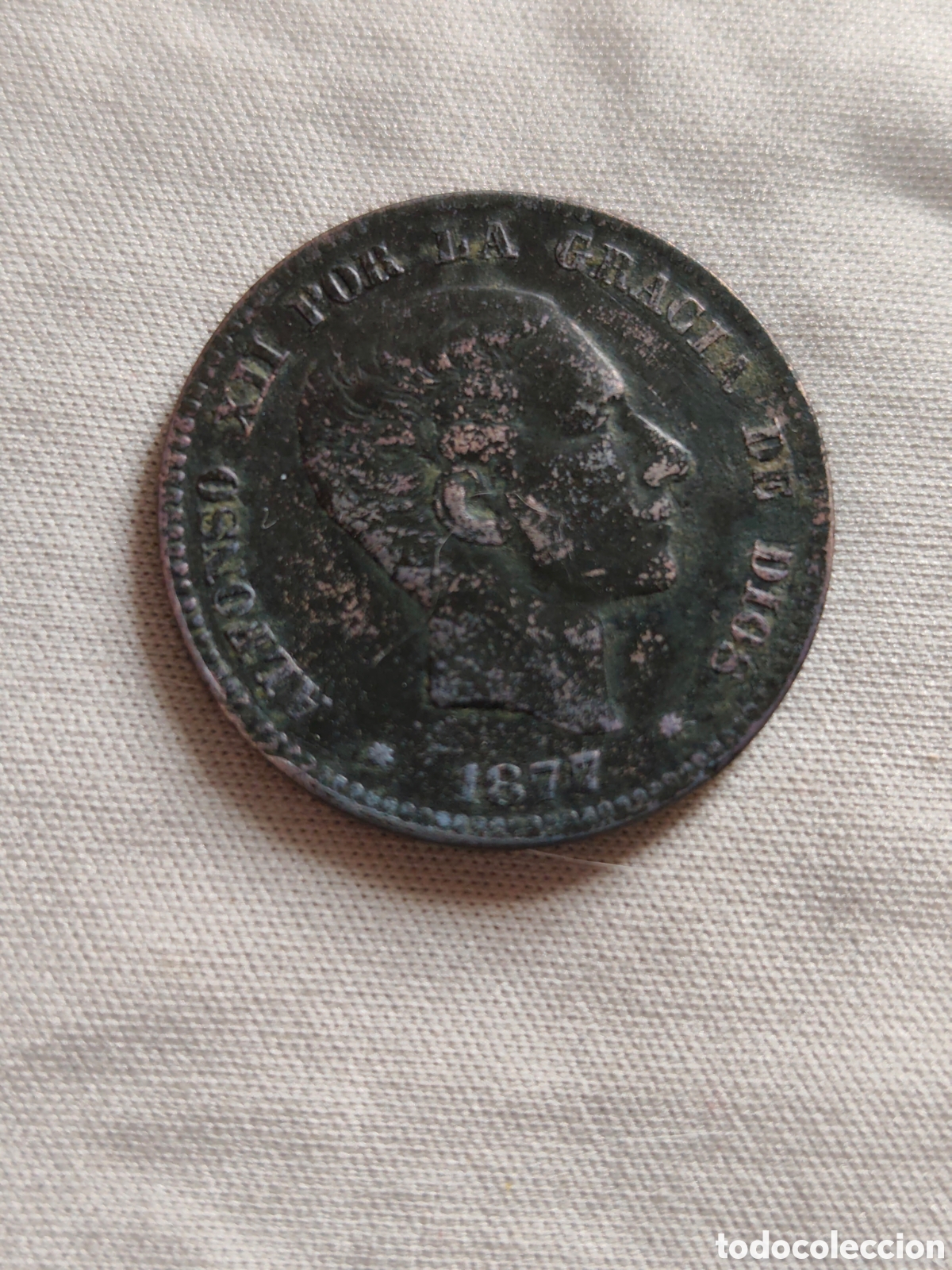 Monedas de Espa&ntilde;a: 10 c&eacute;ntimos 1877, Alfonso XII - Foto 1