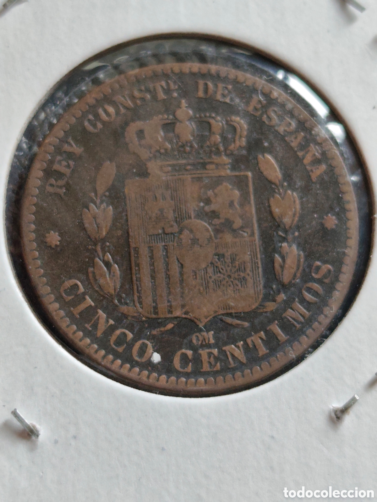 Monedas de Espa&ntilde;a: 5 c&eacute;ntimos 1878, Alfonso XII - Foto 2