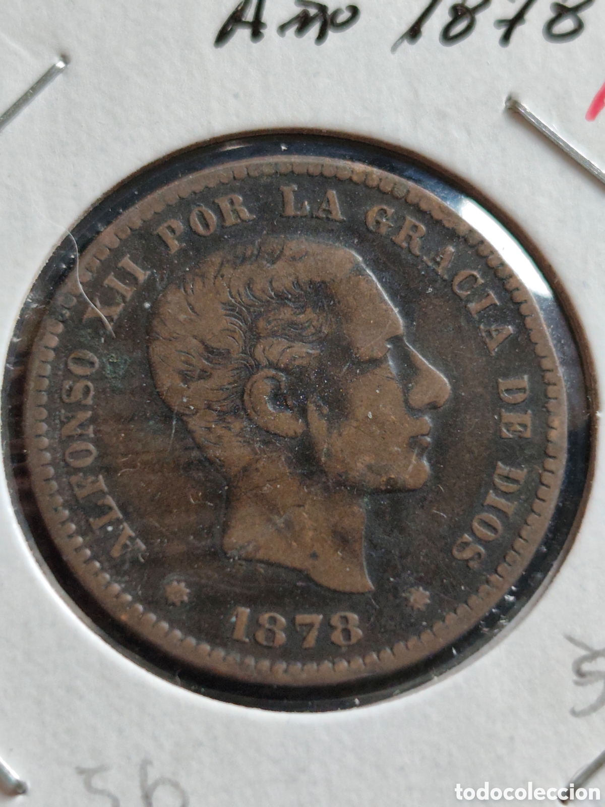 Monedas de Espa&ntilde;a: 5 c&eacute;ntimos 1878, Alfonso XII - Foto 1
