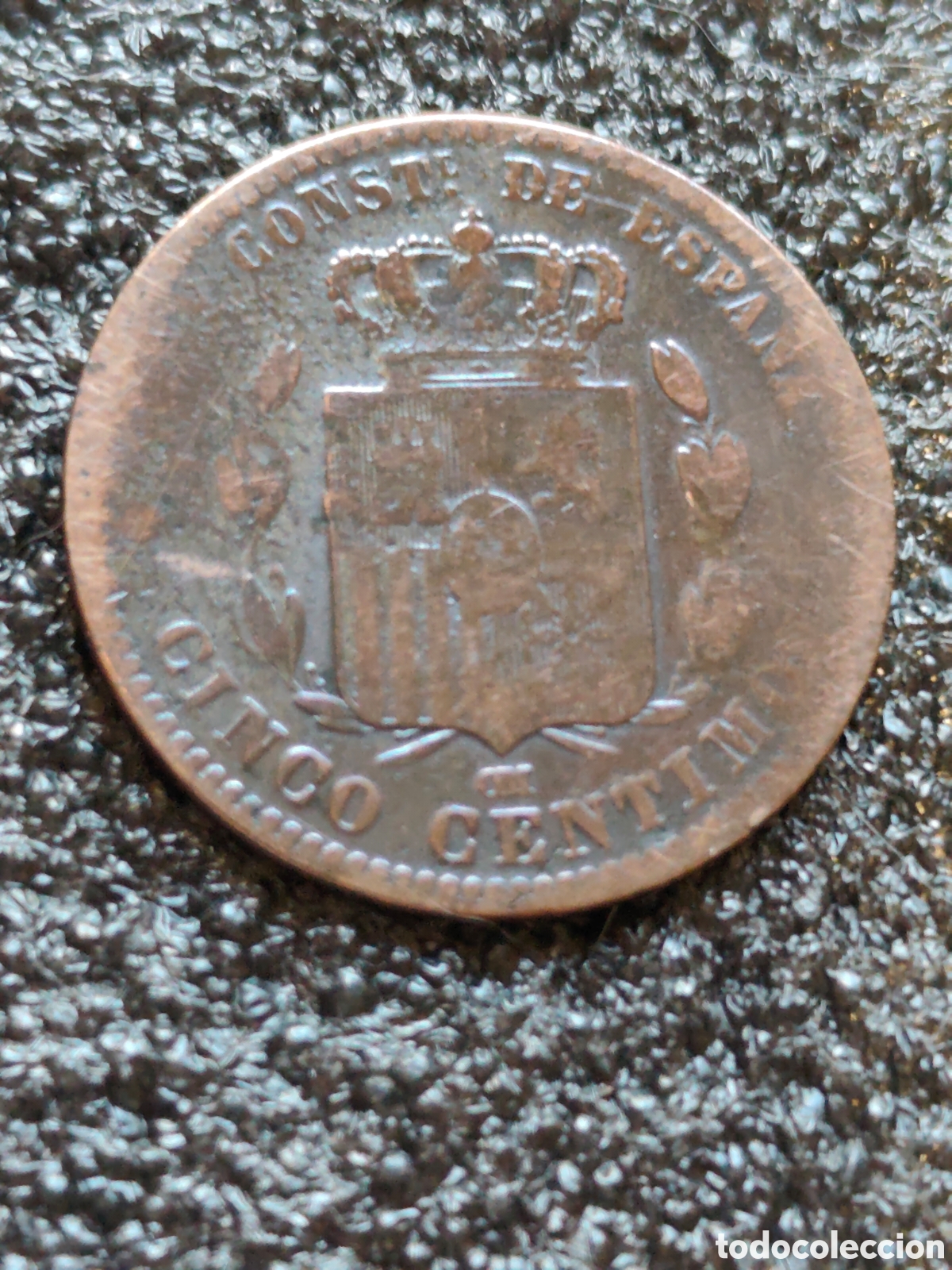 Monedas de Espa&ntilde;a: 5 centimos 1879, Alfonso XII, Cu, BC+ - Foto 2