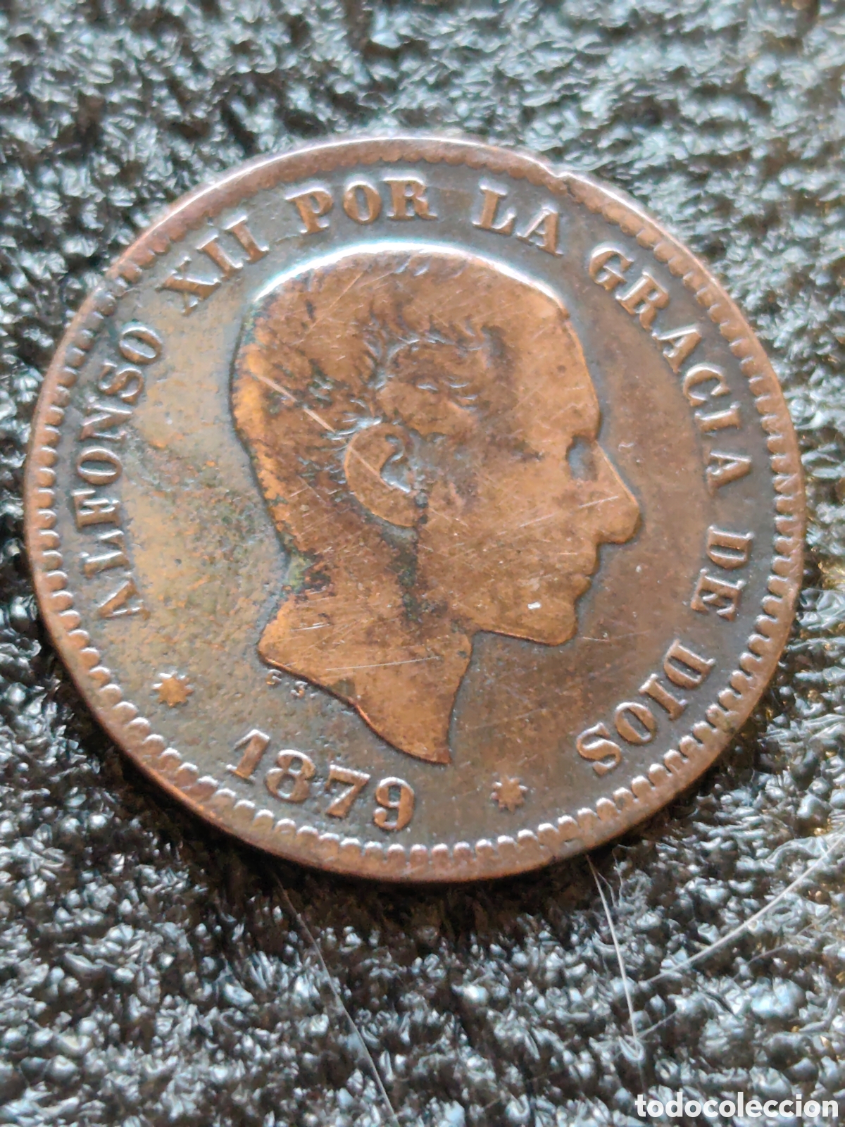 Monedas de Espa&ntilde;a: 5 centimos 1879, Alfonso XII, Cu, BC+ - Foto 1