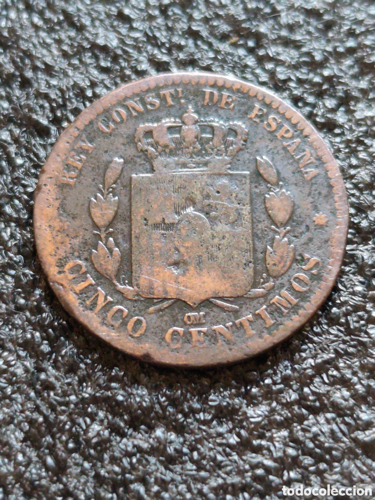 Monedas de Espa&ntilde;a: 5 centimos 1879, Alfonso XII, Cu, - Foto 2
