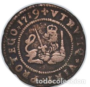 Monedas de Espa&ntilde;a: Felipe V. 2 Maraved&iacute;s. 1719. Valencia. MBC- - Foto 1