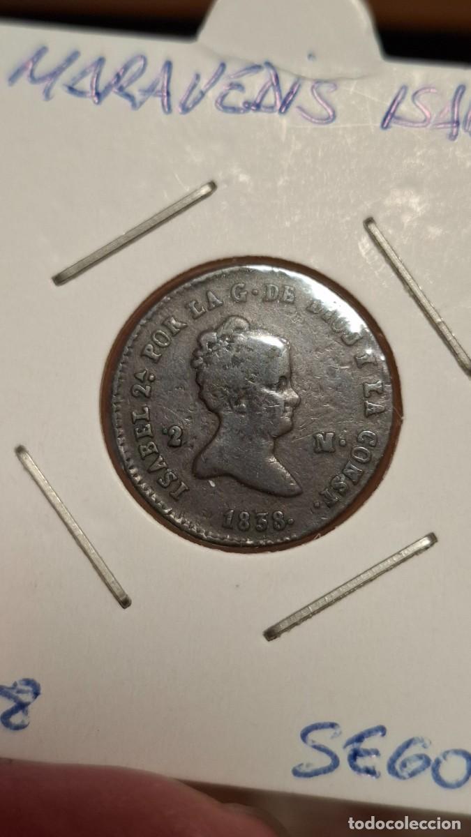 Monedas de Espa&ntilde;a: MONEDA DE 2 MARAVEDIS DE ISABEL II DE 1838 SEGOVIA - Foto 1