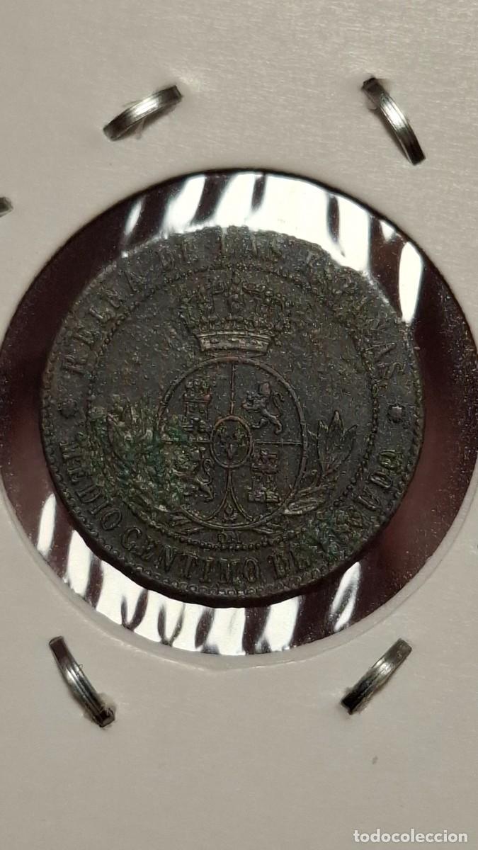 Monedas de Espa&ntilde;a: MONEDA DE 1/2 CENTIMO DE ISABEL II DE 1868 BARCELONA - Foto 2