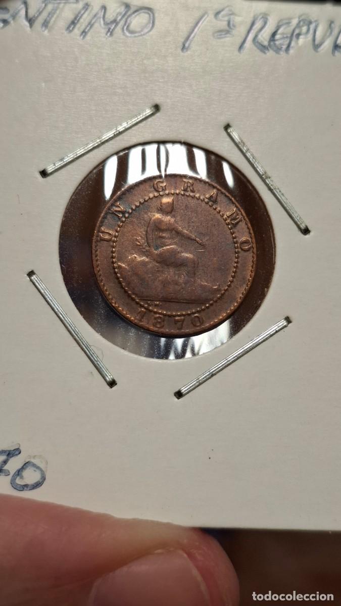 Monedas de Espa&ntilde;a: MONEDA DE 1 C&Eacute;NTIMO DE LA PRIMERA REP&Uacute;BLICA ESPA&Ntilde;OLA 1870 - Foto 1