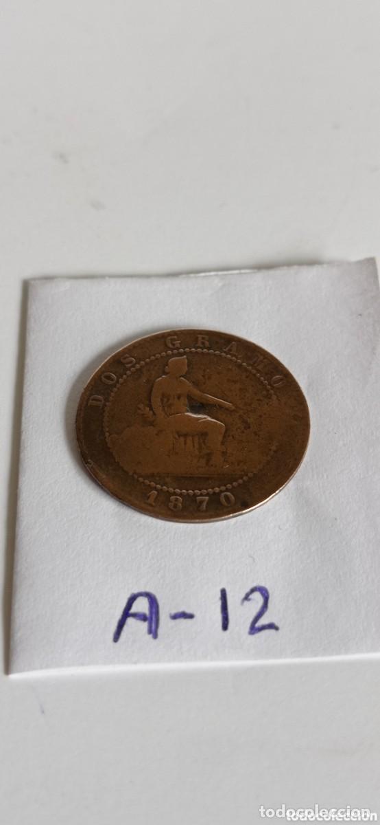 Monedas de Espa&ntilde;a: MONEDA DE 2 CENTIMOS / DE ESPA&Ntilde;A - 1870 / DE COBRE - Foto 1