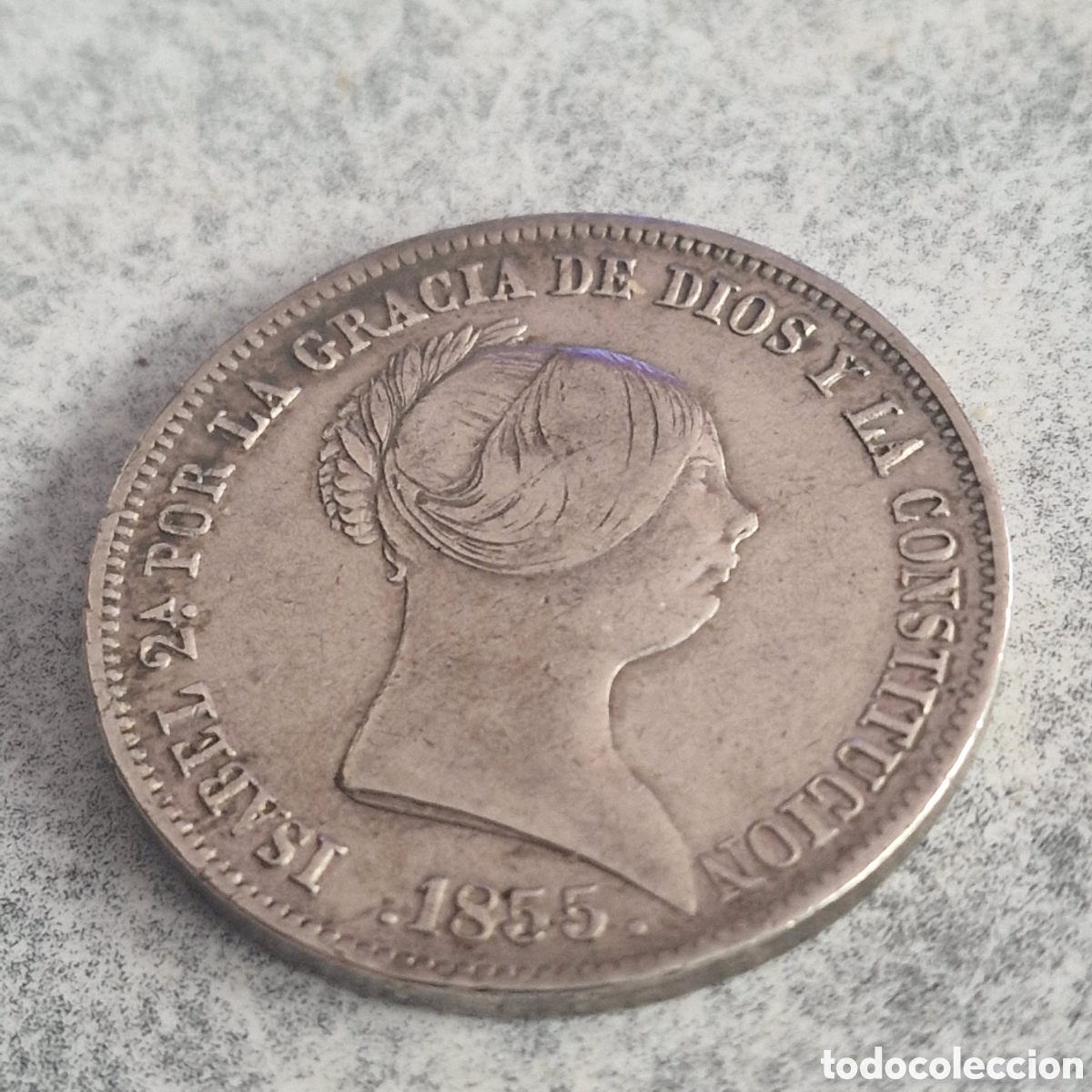 Monedas de Espa&ntilde;a: 20 reales 1855 sevilla - Foto 2