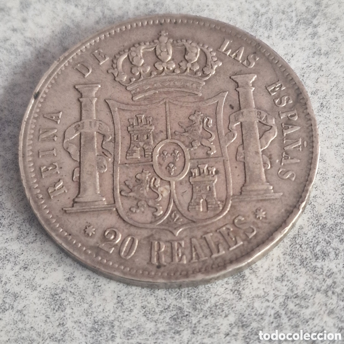 Monedas de Espa&ntilde;a: 20 reales 1855 sevilla - Foto 3