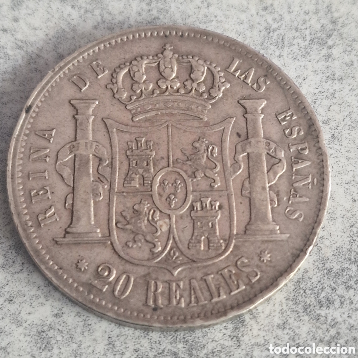 Monedas de Espa&ntilde;a: 20 reales 1855 sevilla - Foto 4