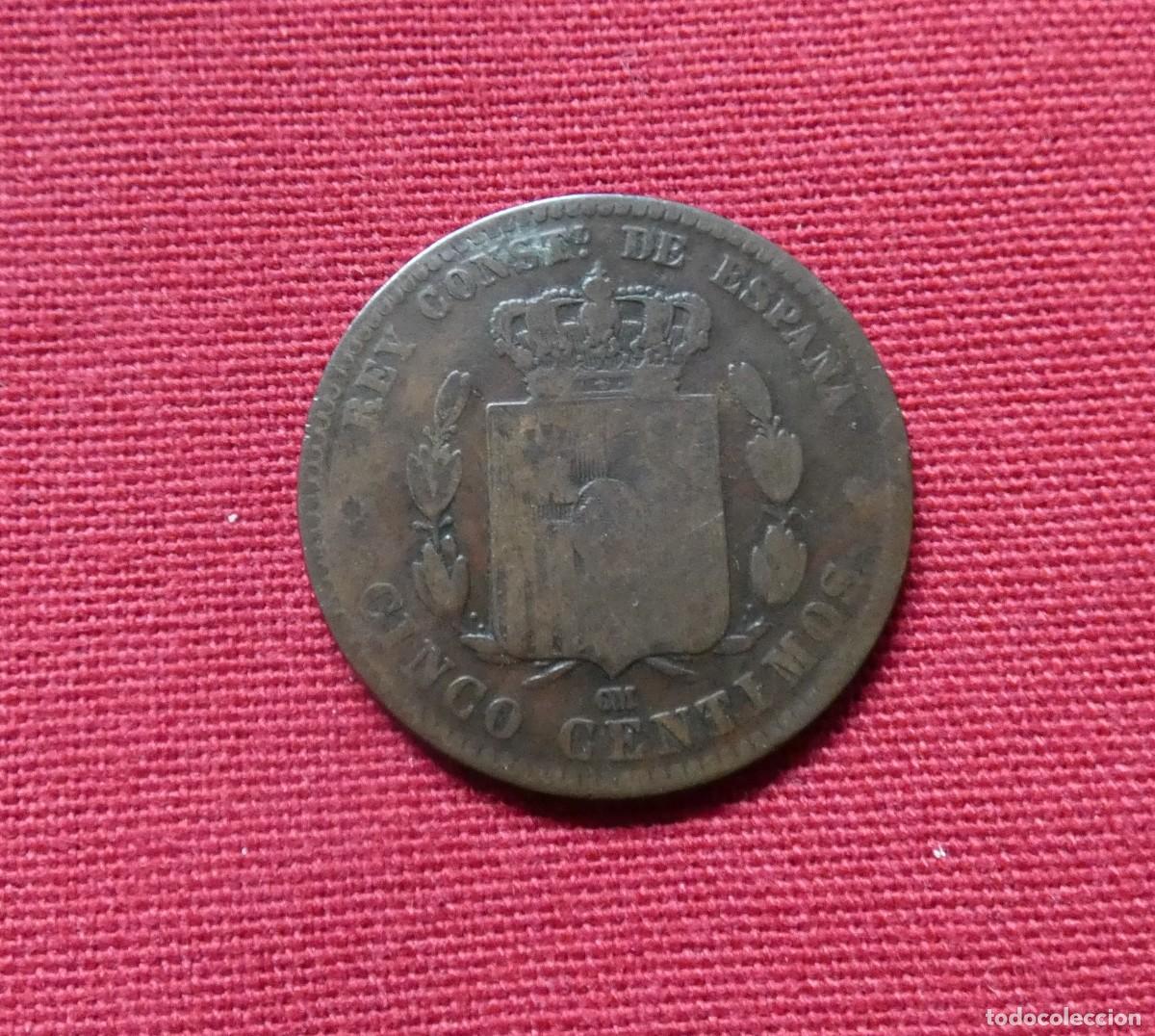Monedas de Espa&ntilde;a: ESPA&Ntilde;A 1879 ALFONSO XII 5 CENTIMO (IMAGEN) - Foto 2