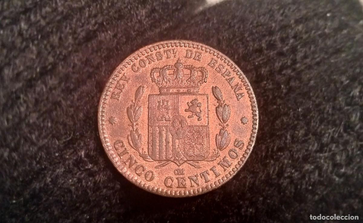 Monedas de Espa&ntilde;a: Alfonso XII 5 c&eacute;ntimos 1878 Barcelona - Foto 2