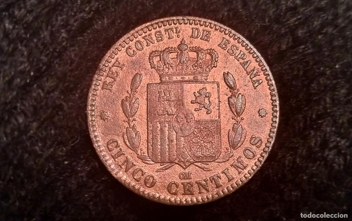 Monedas de Espa&ntilde;a: Alfonso XII 5 c&eacute;ntimos 1878 Barcelona - Foto 4