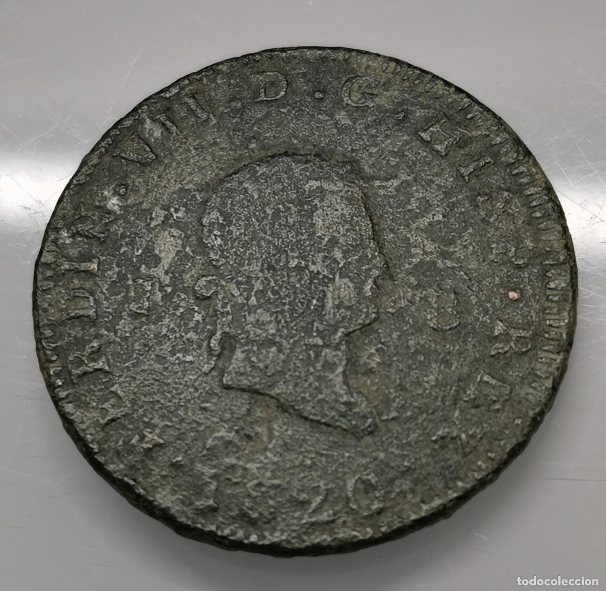 Monedas de Espa&ntilde;a: Fernando VII 8 Maraved&iacute;s 1820 Ceca de Jubia. - Foto 1