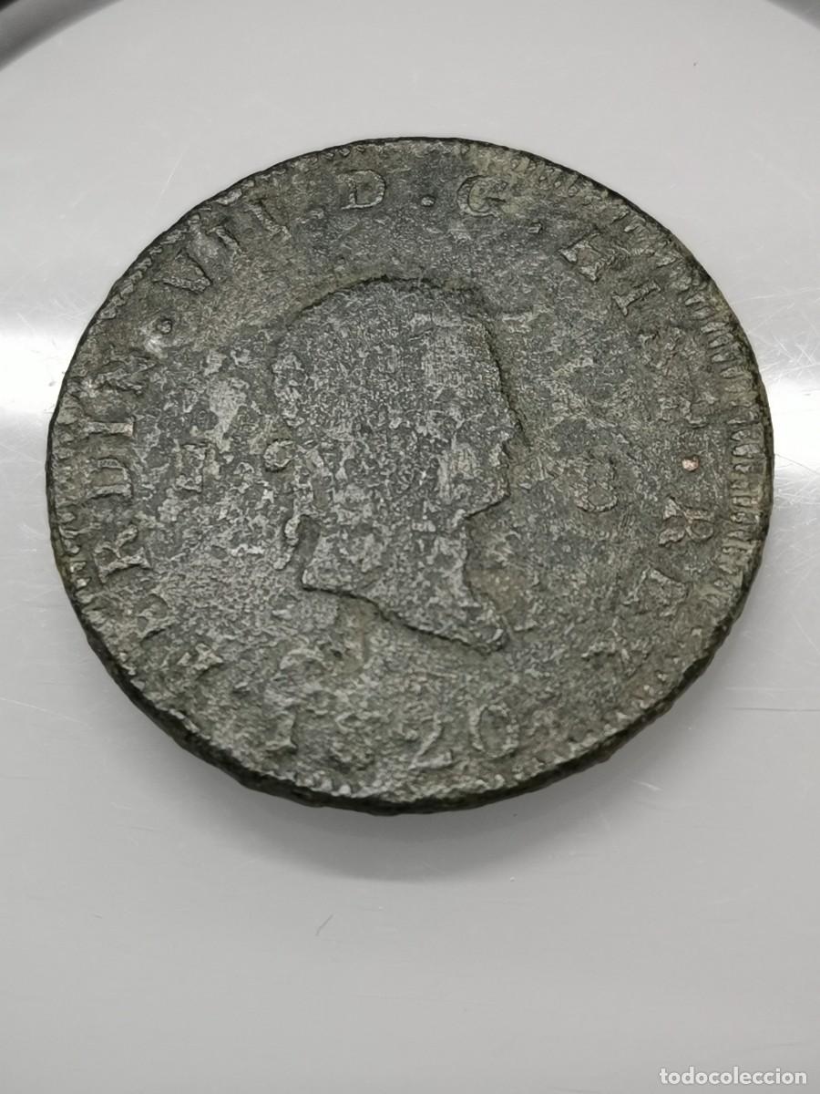 Monedas de Espa&ntilde;a: Fernando VII 8 Maraved&iacute;s 1820 Ceca de Jubia. - Foto 3