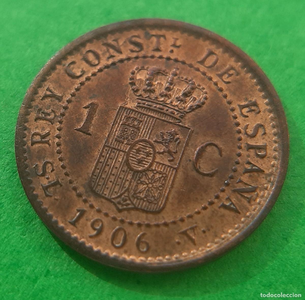Monedas de Espa&ntilde;a: (ERROR-ESPA&Ntilde;A)(1906*6 SL V) 1 C&Eacute;NTIMO CON REPINTE EN REVERSO - Foto 4